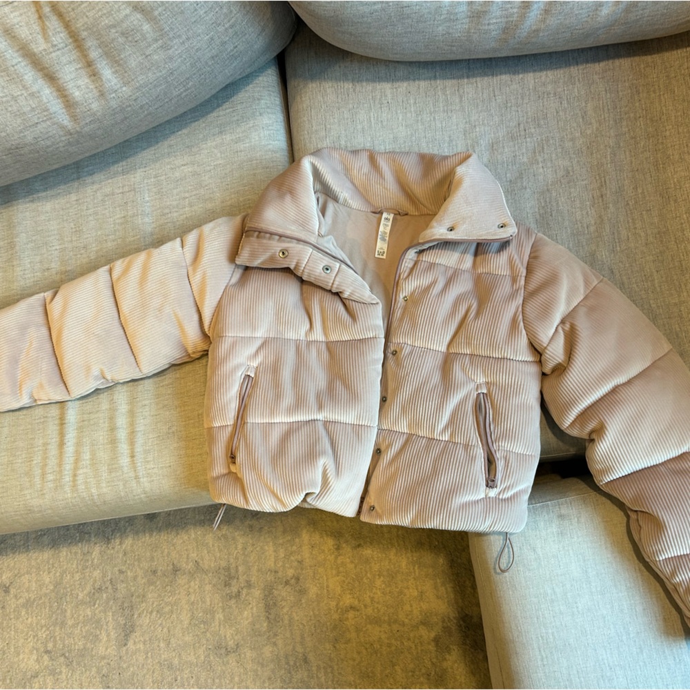 Alo Ribbed Velour Puffer jacket - XS - pink